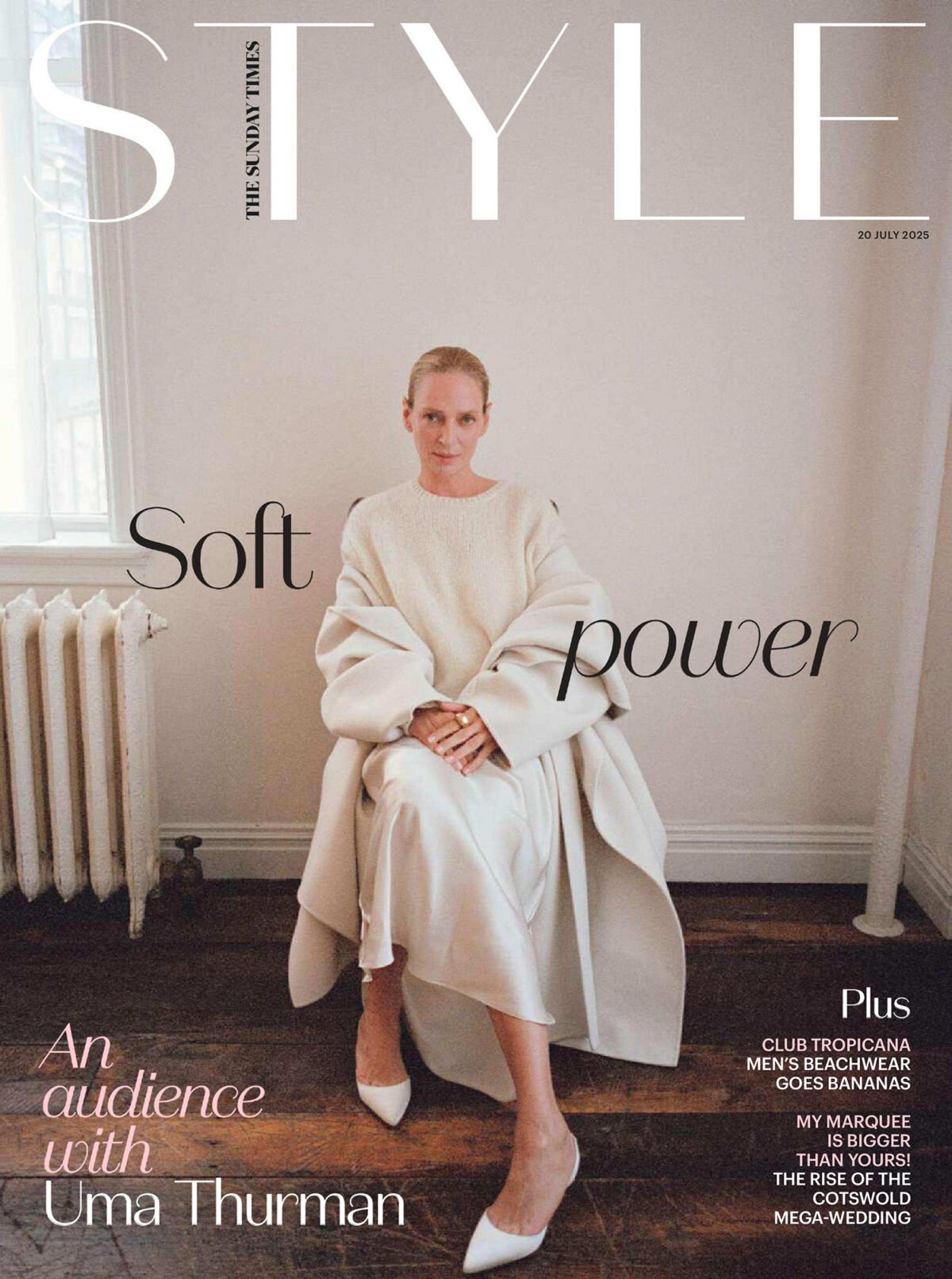 The Sunday Times Style 20/07/2025: Uma Thurman chụp bởi Sam Hellmann
