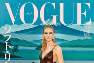 Vogue Nhật Bản 08/2025: Alex Consani mặc Louis Vuitton, chụp bởi Hyea W. Kang