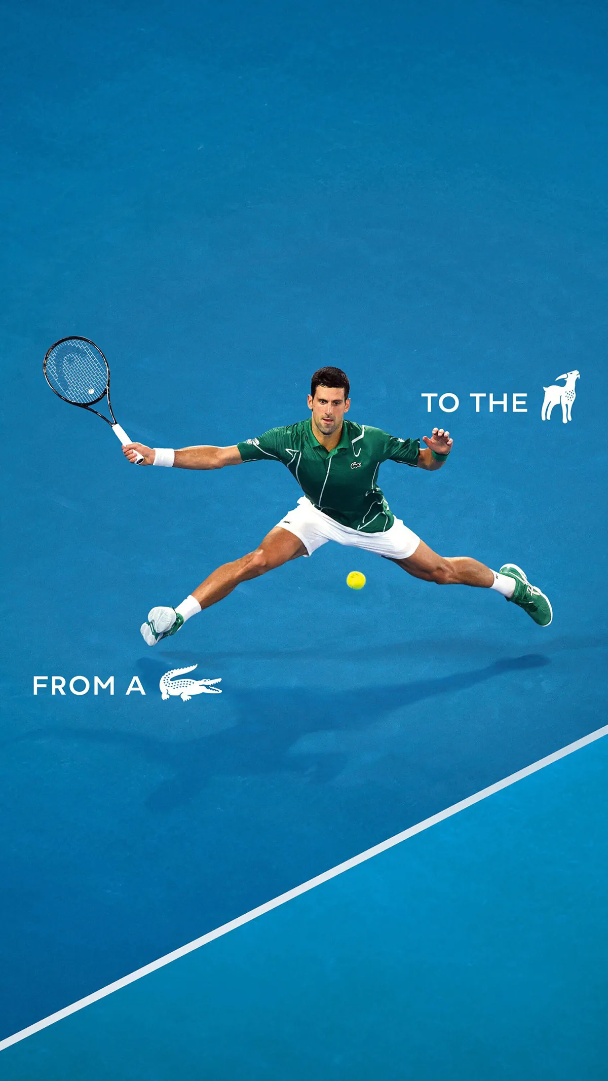 Lần đầu tiên Lacoste đổi logo cá sấu thành dê nhằm tri ân Novak Djokovic Lần đầu tiên Lacoste đổi logo cá sấu thành dê nhằm tri ân Novak Djokovic
