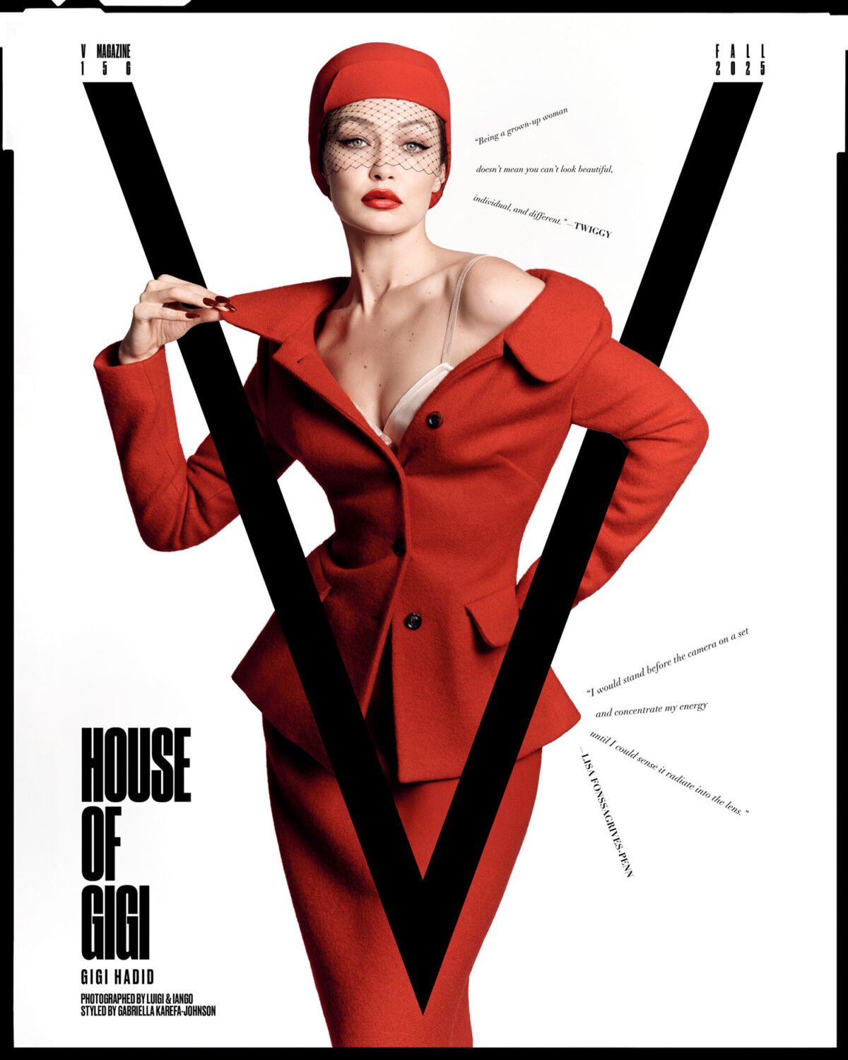 V Magazine Thu 2025: Gigi Hadid mặc Miu Miu, chụp bởi Luigi & Iango V Magazine Thu 2025: Gigi Hadid mặc Miu Miu, chụp bởi Luigi & Iango