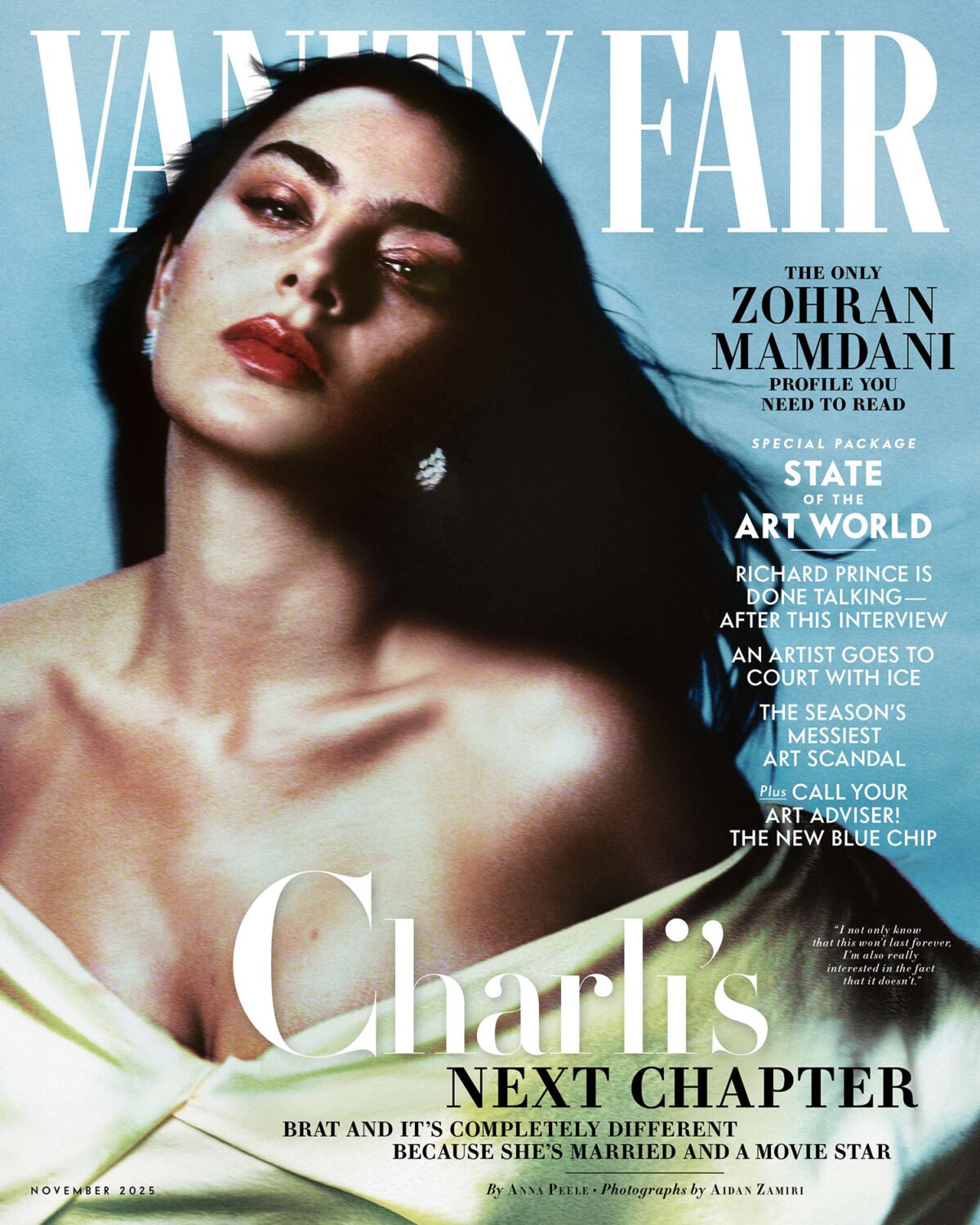 Vanity Fair 11/2025: Charli XCX chụp bởi Aidan Zamiri
