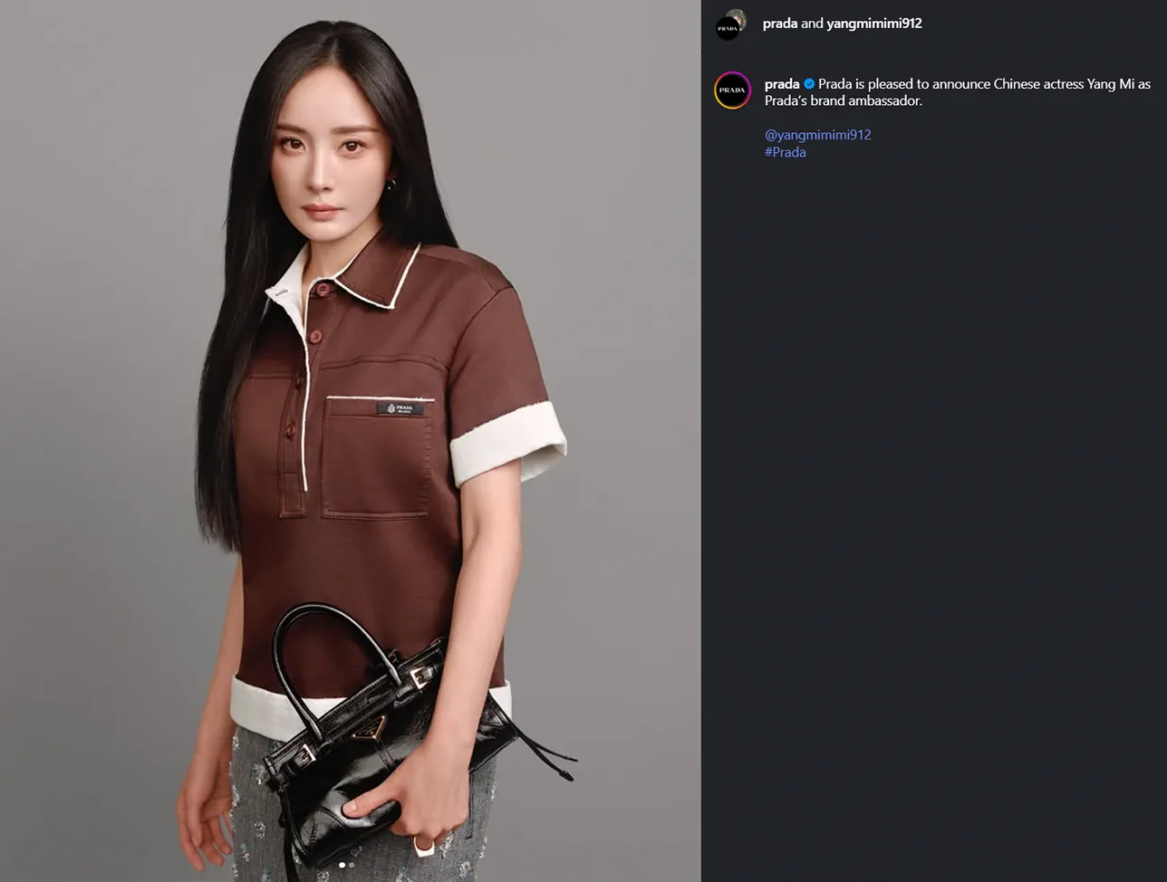 Dương Mịch gia nhập danh sách đại sứ thương hiệu Prada