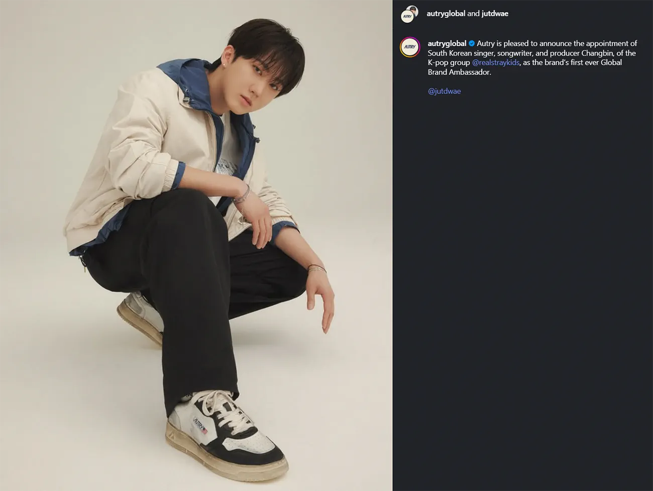 Changbin (Stray Kids) là đại sứ thương hiệu đầu tiên của Autry Changbin (Stray Kids) là đại sứ thương hiệu đầu tiên của Autry