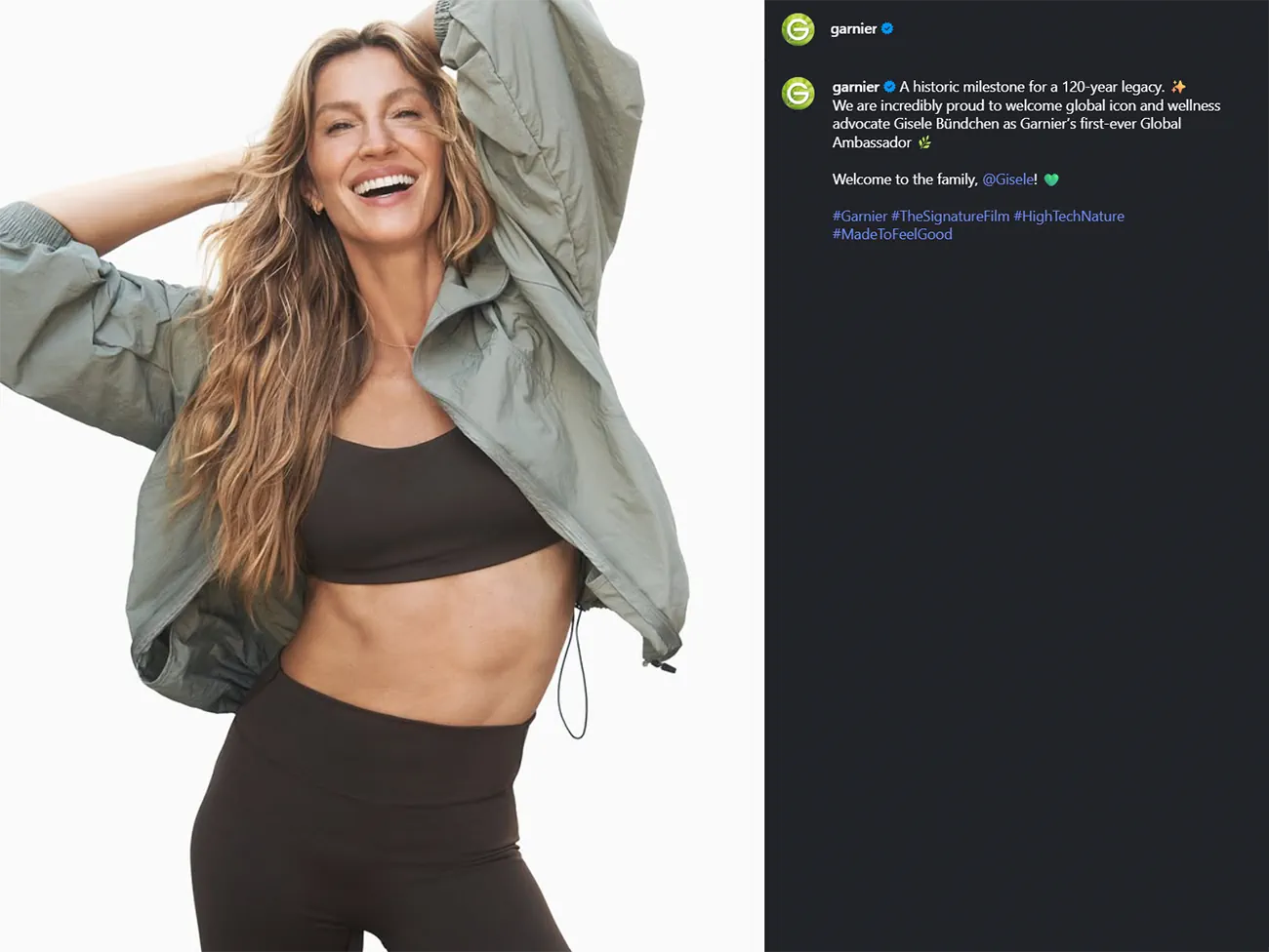 Gisele Bündchen: Đại sứ toàn cầu đầu tiên của Garnier trong 120 năm lịch sử