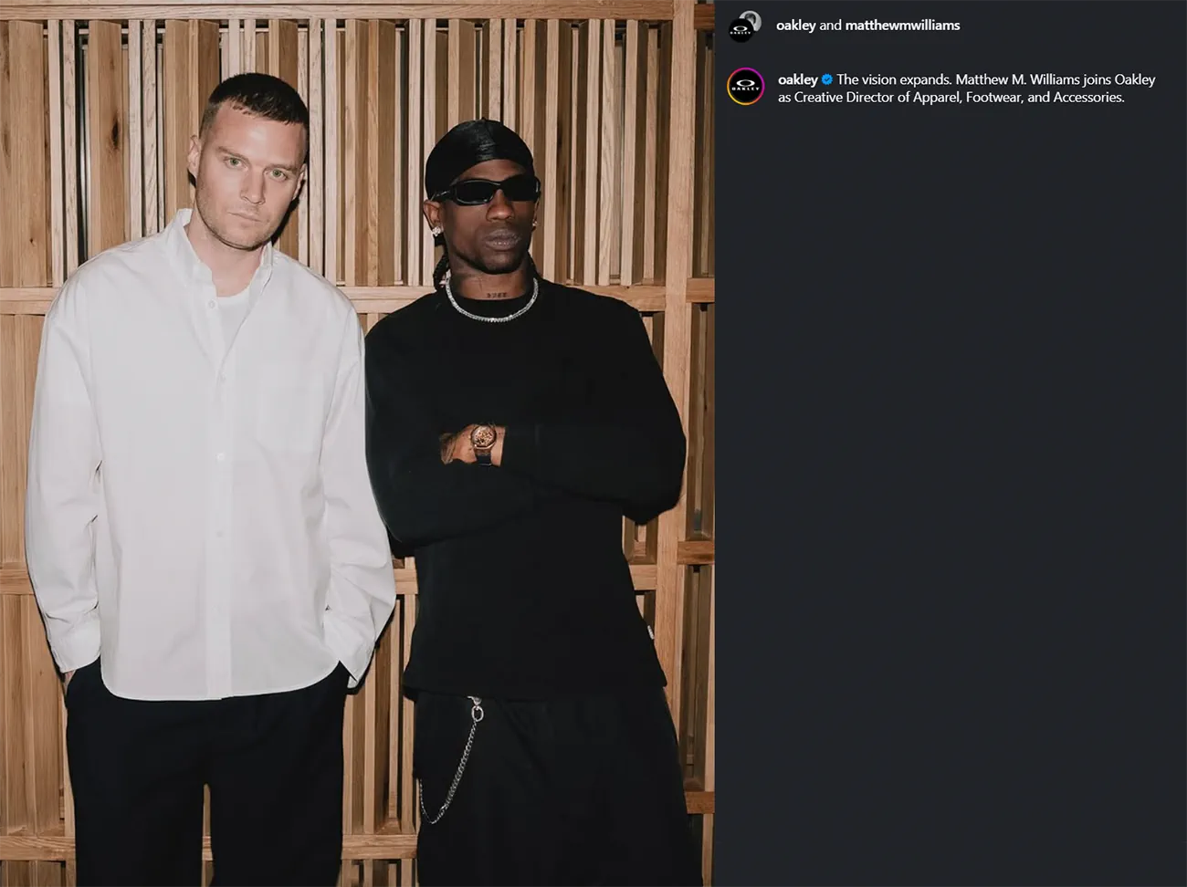 Matthew M. Williams: Tân Giám đốc sáng tạo của Oakley mảng thời trang, giày dép và phụ kiện